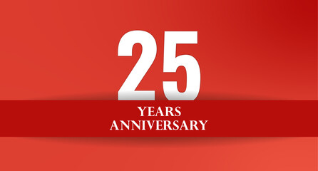 Celebrating 25 Years: A bold red background commemorates a milestone anniversary. White text emphasizes the silver jubilee occasion.