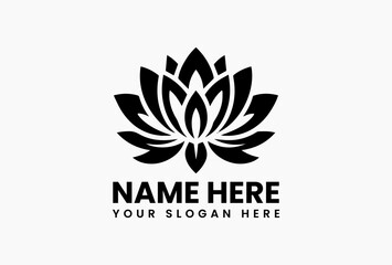 Delicate single-line lotus with continuous strokes, minimalist vector icon for luxury brands and packaging