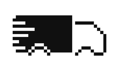 cargo truck pixel art vector icon
