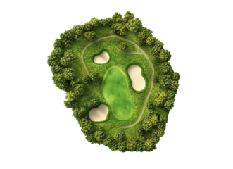 Golf course isolated