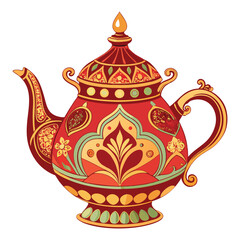 Vintage Teapot Artistic Style Illustration