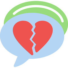 Broken Line Speech Bubble Flat Icon