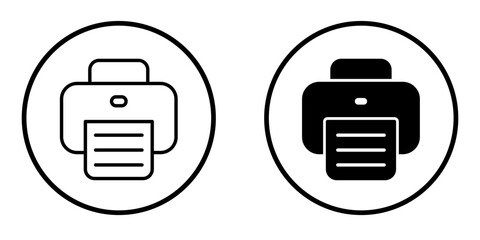 Printer icon and print symbol, fax sign - stock vector