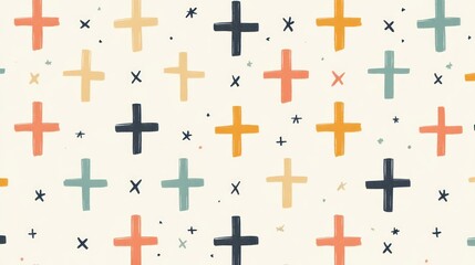 Simple, colorful plus signs pattern