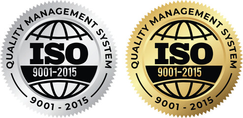 ISO 9001:2015 Certified Symbol Quality Assurance Logo & Certification Vector	
