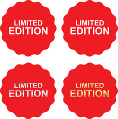 Limited Edition Label Vector – Gold, Silver, Black Flat Style Tag for Premium Product Packaging Design