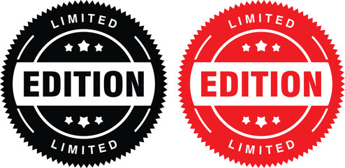 Limited Edition Label Vector – Gold, Silver, Black Flat Style Tag for Premium Product Packaging Design