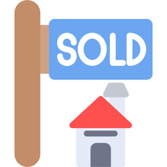 Sold Sign Flat Icon