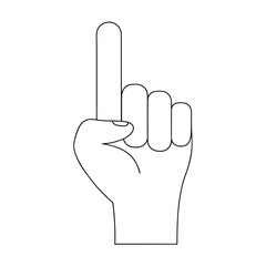 Clean and Simple Hand Pointing Up Vector.
