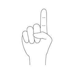 Clean and Simple Hand Pointing Up Vector.