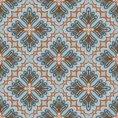 Fototapeta premium Colorful vintage floral fabric pattern for printing on fabrics, pillows, blankets, scarves.