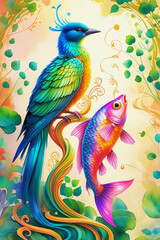 Obraz premium peacock feather background