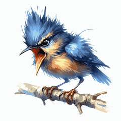 Screech and Swirl bird angry isolated watercolor vector illustration svg  