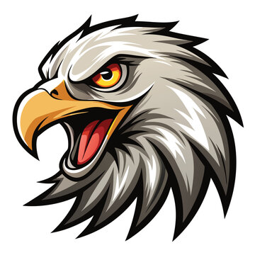 Powerful eagle head illustration
