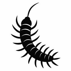 Centipede Silhouette Vector Icon