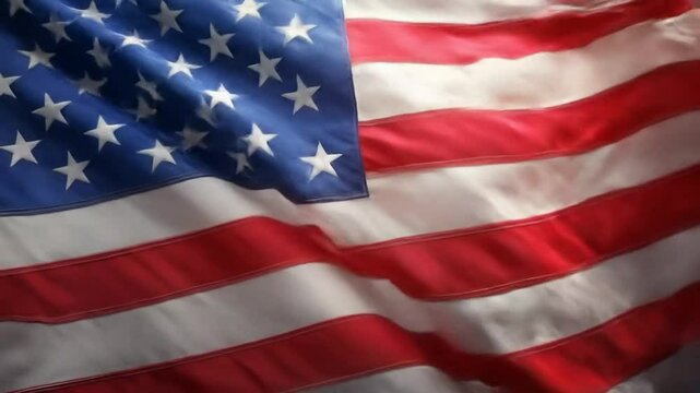 Waving National Flag Slow Motion Visual Background Loop
