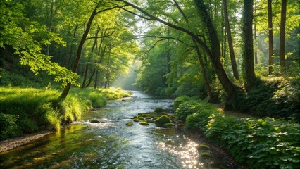 Fototapeta premium Primeval forest, Photo, Natural light.