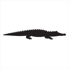 Naklejka premium Silhouette of a crocodile on a white background