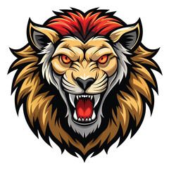 Fototapeta premium Angry lion head graphic