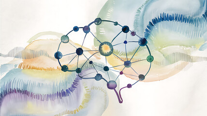 Fototapeta premium Colorful brain illustration with neural connections