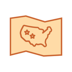 USA Map Icon Vector Icon