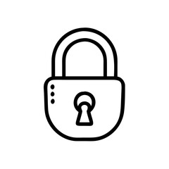 padlock locked protected on transparent background for web and graphic design