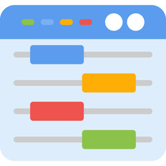 Obraz premium Timeline Chart Flat Icon