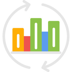 Circular Bar Chart Flat Icon