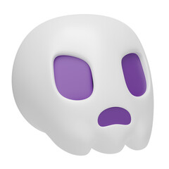 3D Illustration for Halloween, 3D Render of Cute Cartoon Skull . Adorable Kawaii Skull Illustration, 3D Rendered Cute Skeleton Design, Halloween Character, Gothic Kawaii Art