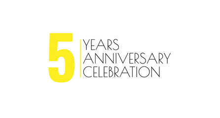 5 Years Anniversary Celebration, perfect for marketing, print, or business uses on product, service, or achievements.