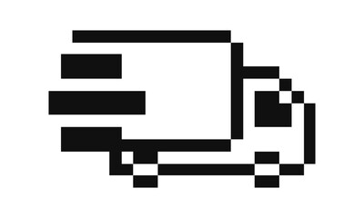 pixel art cargo truck delivery vector