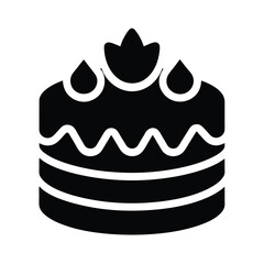 chocolate cake icon silhouette vector illustration