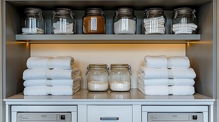 Display shelf interior with decorative objects