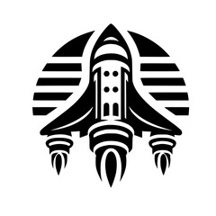 Bold Stylized Rocket Launch Icon Graphic Vector