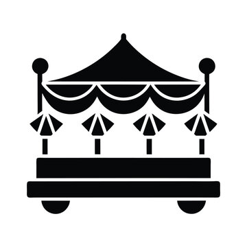 festival parade float icon silhouette vector illustration