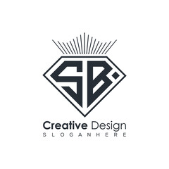 Luxury Initial Letter Monogram in Pentagon Diamond Shape with Royal Crown for Premium Branding & High-End Logo Design
