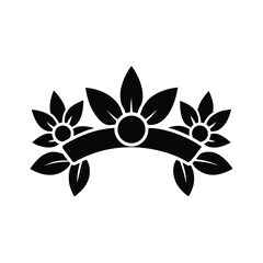 flower crown icon silhouette vector illustration