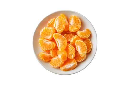 Bowl of juicy mandarin orange segments healthy snack