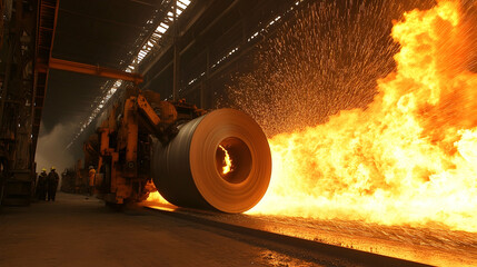 Steel coil quenching in factory