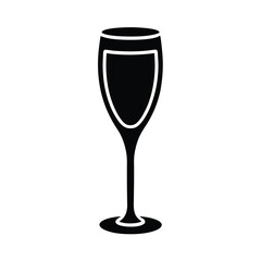 glass of champagne icon silhouette vector illustration