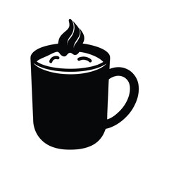 hot chocolate mug icon silhouette vector illustration