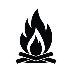 party bonfire icon silhouette vector illustration