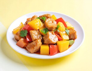 Delicious Sweet and Sour Pork with Colorful Bell Peppers Asian Cuisine Recipe