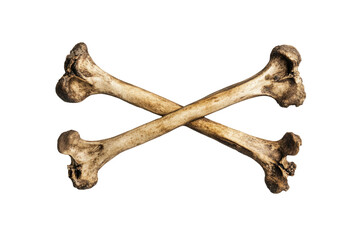 Crossed Bones on a Dark Background, Ideal for Halloween or Gothic Themes on transparent background