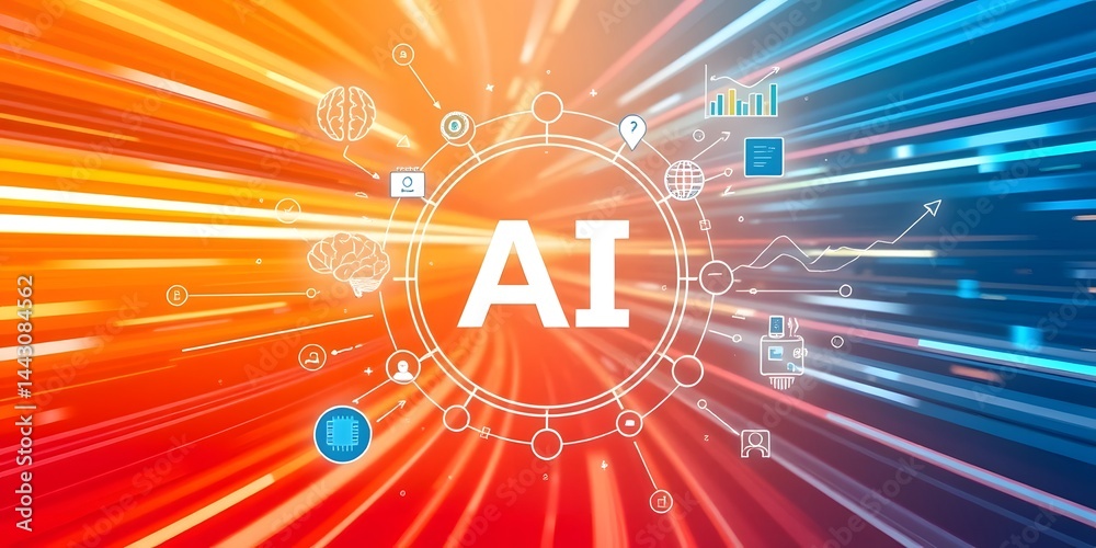 Leinwandbilder ai innovation concept, modern technology image. data streams, computing power. artificial intelligen