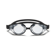 Protective Clear Safety Glasses with Black Frame on white background