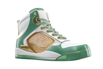 Stylish green and white on transparent background