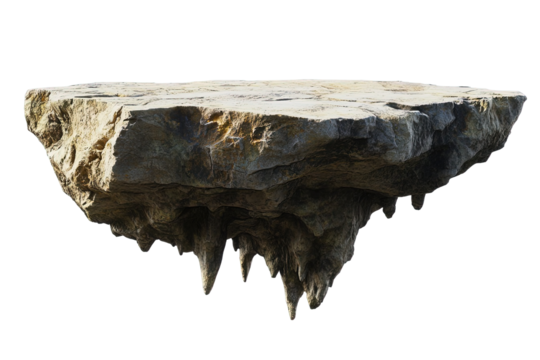 Stone cliff platform on transparent background 3d - Powered by Adobe