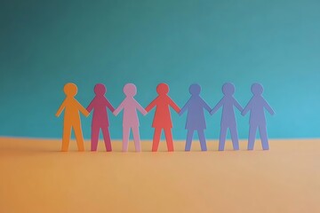 Pastel People Holding Hands Teamwork Collaboration1