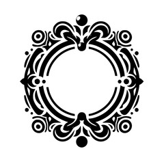 Ornate Black and White Decorative Frame on White Background